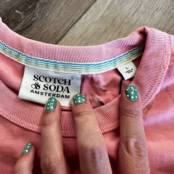 SCOTCH & SODA Men's Pink T-Shirt Size L - Picture 6 of 9